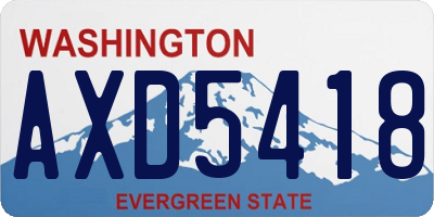WA license plate AXD5418