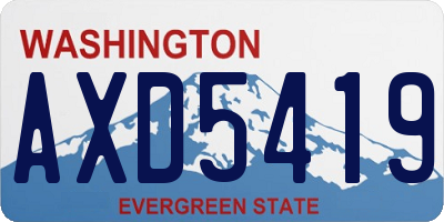 WA license plate AXD5419