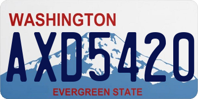 WA license plate AXD5420