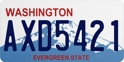 WA license plate AXD5421