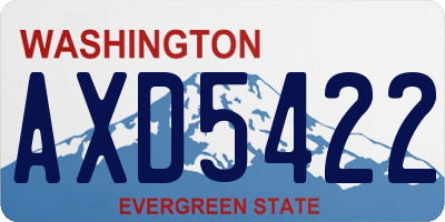 WA license plate AXD5422