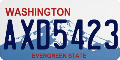 WA license plate AXD5423