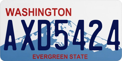 WA license plate AXD5424
