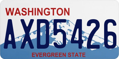 WA license plate AXD5426