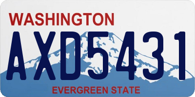 WA license plate AXD5431