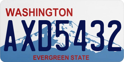WA license plate AXD5432