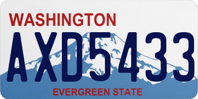 WA license plate AXD5433