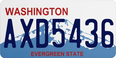 WA license plate AXD5436