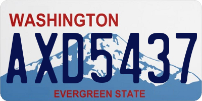 WA license plate AXD5437