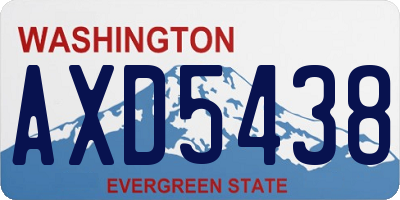 WA license plate AXD5438