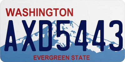 WA license plate AXD5443