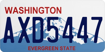 WA license plate AXD5447