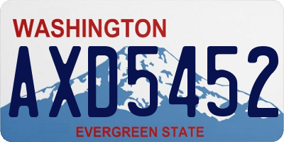 WA license plate AXD5452