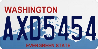 WA license plate AXD5454