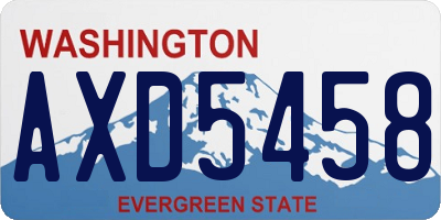 WA license plate AXD5458