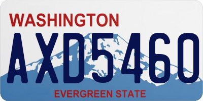 WA license plate AXD5460