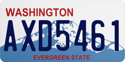 WA license plate AXD5461