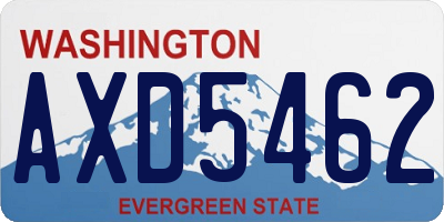 WA license plate AXD5462