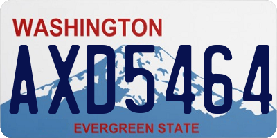 WA license plate AXD5464