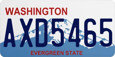 WA license plate AXD5465