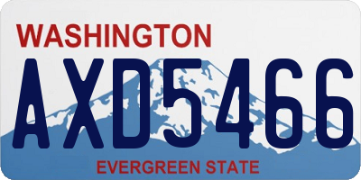 WA license plate AXD5466