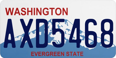 WA license plate AXD5468