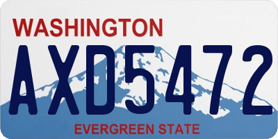 WA license plate AXD5472