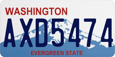 WA license plate AXD5474