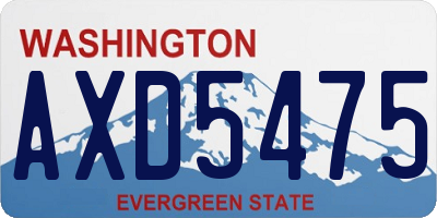 WA license plate AXD5475