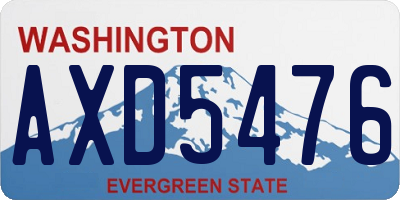 WA license plate AXD5476