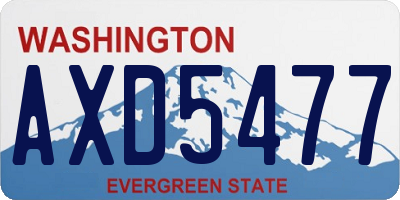 WA license plate AXD5477