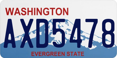 WA license plate AXD5478