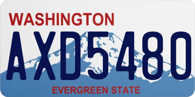 WA license plate AXD5480