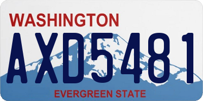 WA license plate AXD5481