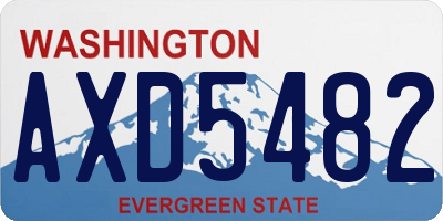 WA license plate AXD5482