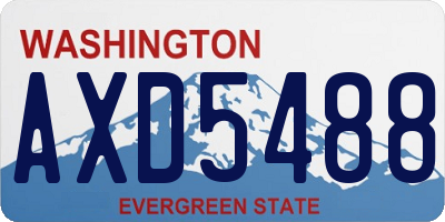 WA license plate AXD5488