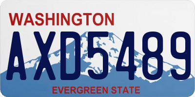 WA license plate AXD5489