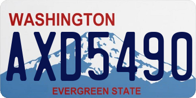 WA license plate AXD5490