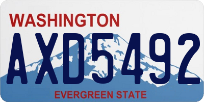 WA license plate AXD5492