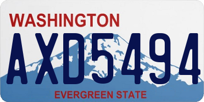 WA license plate AXD5494