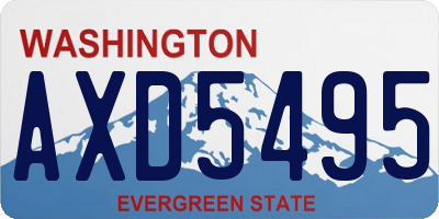 WA license plate AXD5495