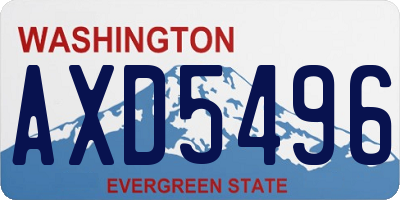 WA license plate AXD5496