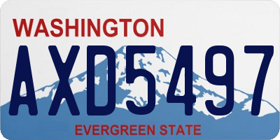 WA license plate AXD5497