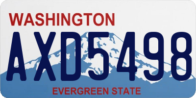 WA license plate AXD5498