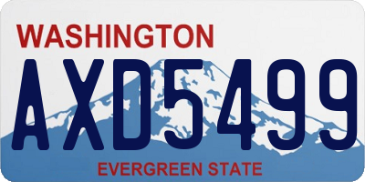 WA license plate AXD5499