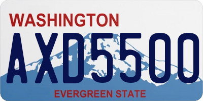 WA license plate AXD5500