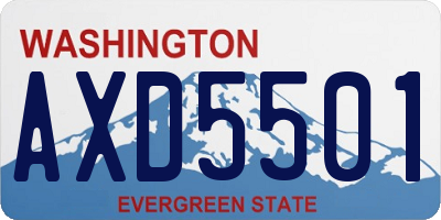 WA license plate AXD5501