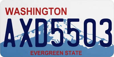 WA license plate AXD5503
