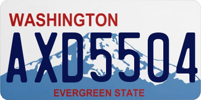 WA license plate AXD5504