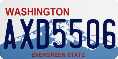 WA license plate AXD5506